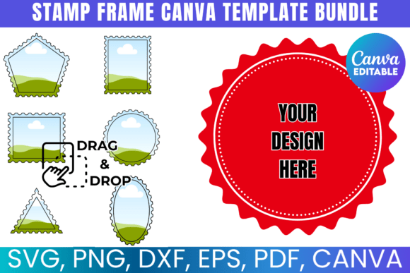 Download Stamp Frame Canva Template Bundle - Frame canva Collection