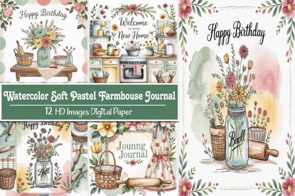 Download Watercolor Soft Pastel Farmhouse Journal - Premium Resources