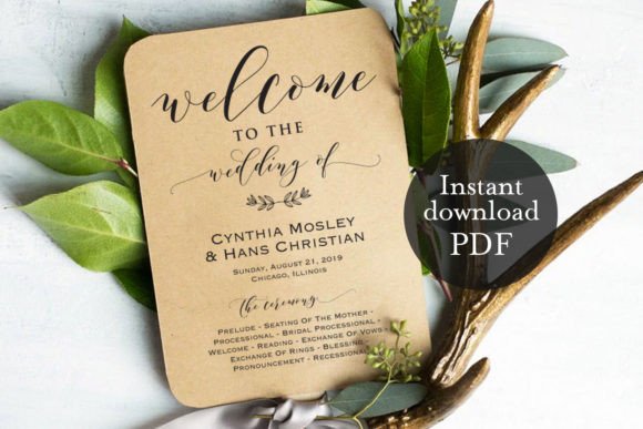 Download Wedding Fan Program Template, TOS_168 - Wedding fan Collection