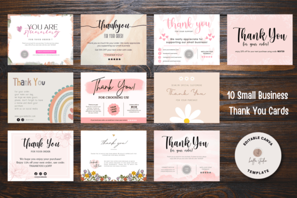 Download 10 Small Business Thank You Cards Bundle - Cards Collection