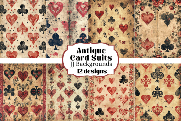 Download 12 Grungy Vintage Playing Cards Suits - Cards Collection