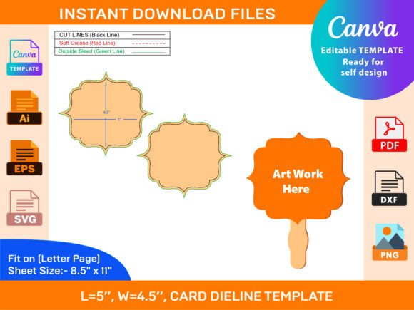 Download Wedding Fan, Church Fan Dieline Template - Wedding fan Collection