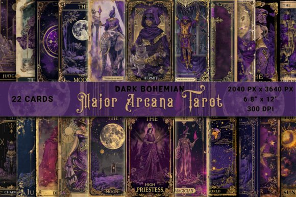 Download Major Arcana Tarot Cards Dark Boho - Cards Collection