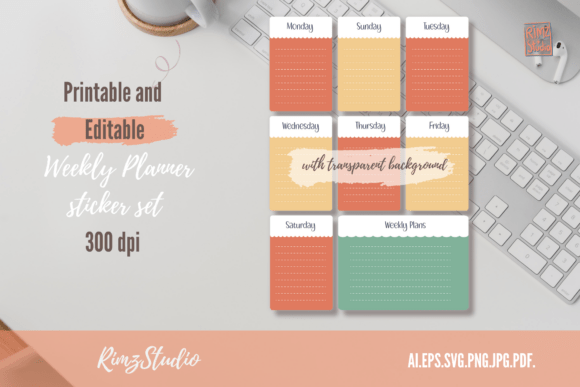 Download Weekly Planner Stickers in Vintage Vibe - Premium Resources
