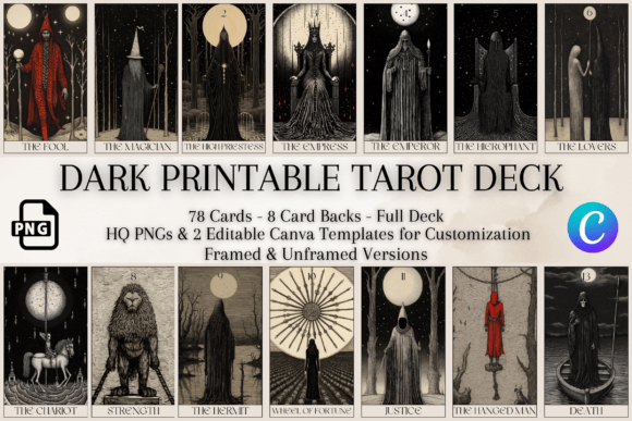Download Dark Printable Tarot Deck | 78 Cards - Cards Collection