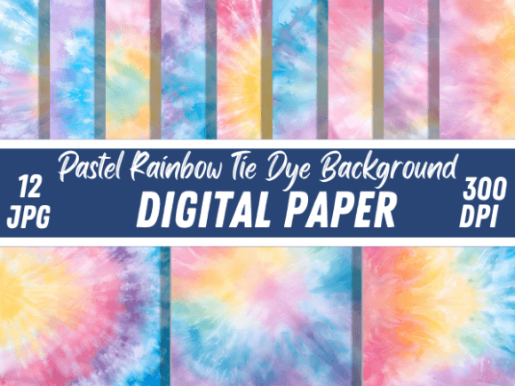 Download Pastel Rainbow Tie Dye Paper Backgrounds - Premium Bundle