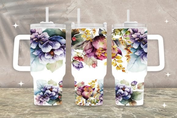 Download Beautiful Floral 40 Oz Tumbler Png - 40 oz tumbler Collection