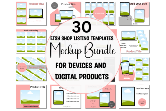 Download 30 Mockups for ETSY Digital Listings - Etsy digital listing Collection