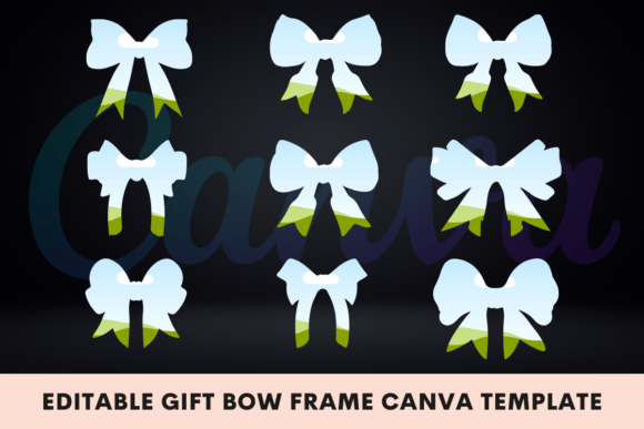 Download Editable Gift Bow Frame CANVA Template - Frame canva Collection