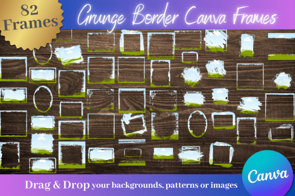 Download 82 Distressed Grunge Frame Canva Frames - Frame canva Collection
