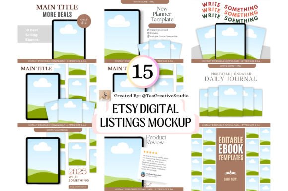 Download 15 Etsy Digital Listings Mockup Bundles - Etsy digital listing Collection